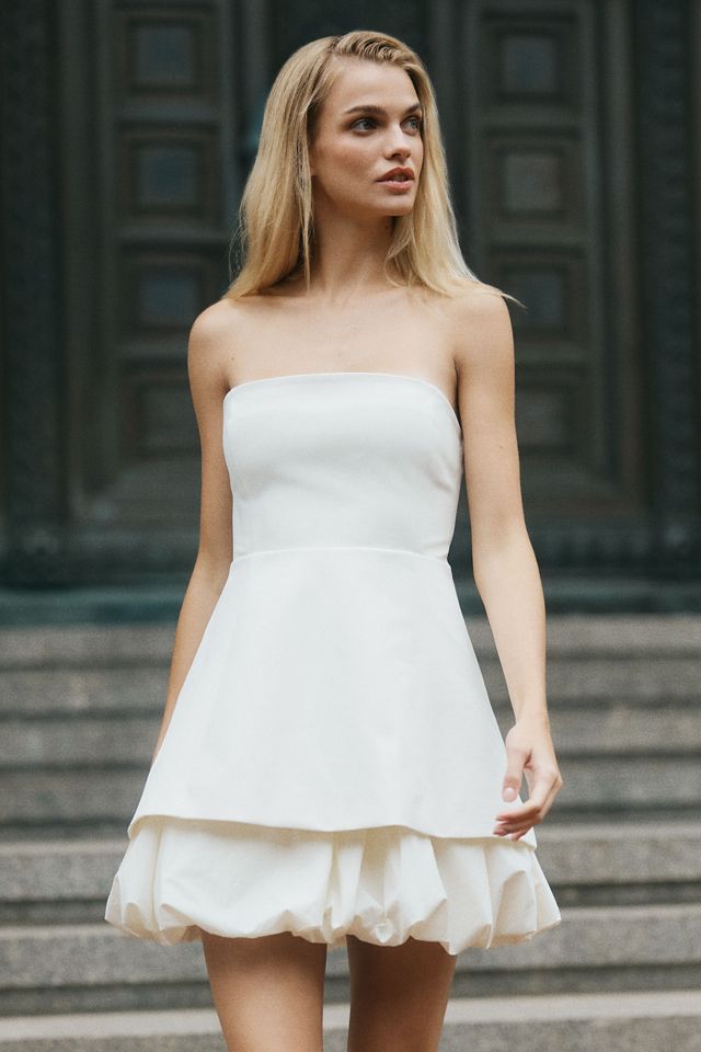BHLDN Strapless Fit & Flare Bubble Mini Dress #2