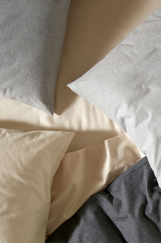 King Pale Gray Heather Organic Cotton Flannel Sheet Set