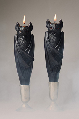 Anthropologie Bat Taper Candles, Set Of 2 In Black