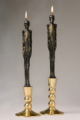 Skeleton Taper Candles, Set of 2
