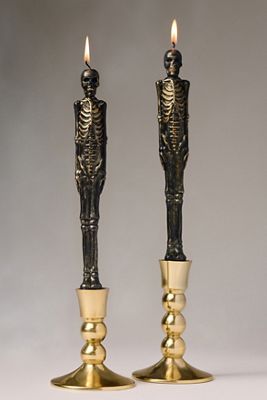 Skeleton Taper Candles, Set of 2