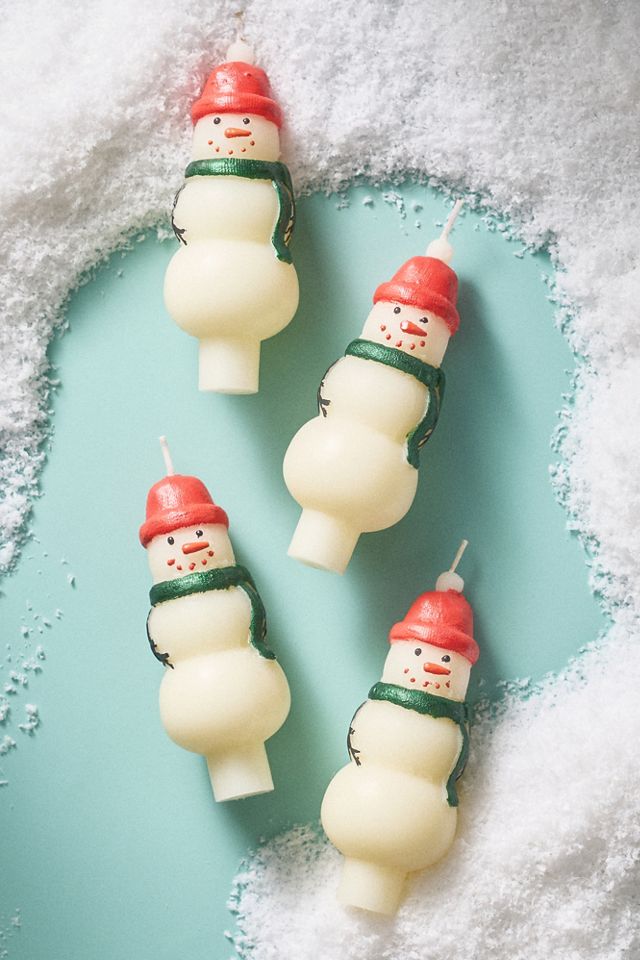 Snowman Shaped Taper Candles, Set of 4 #1
