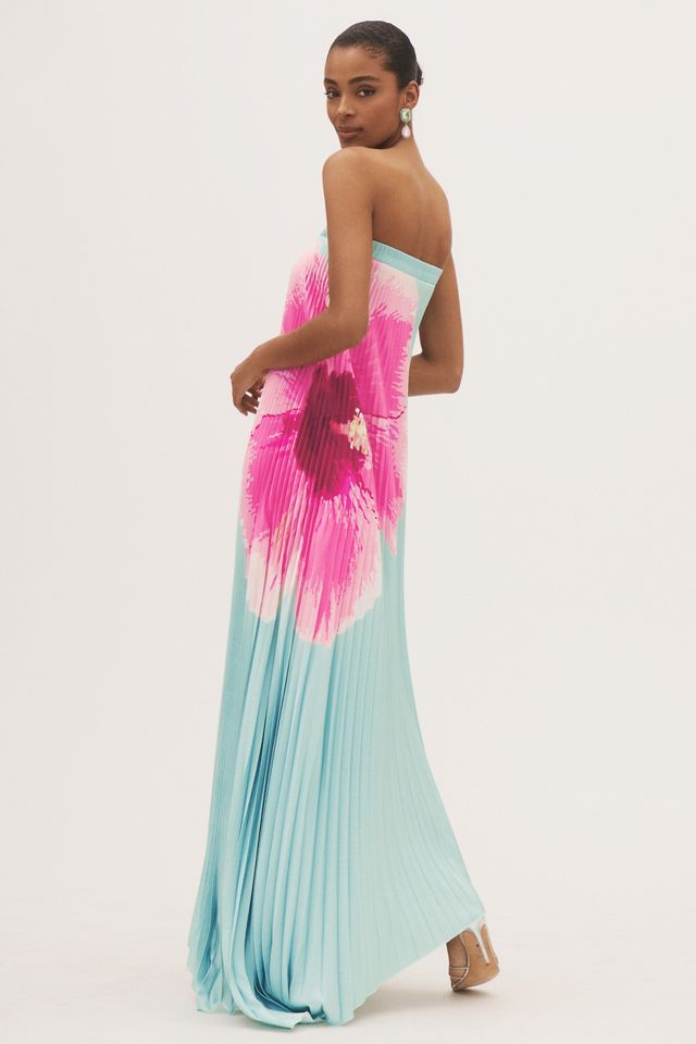 L'IDÉE Bisous Strapless Pleated Column Maxi Dress #2