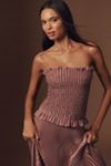 L'IDÉE Maya Strapless Pleated Maxi Dress