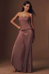 L'IDÉE Maya Strapless Pleated Maxi Dress