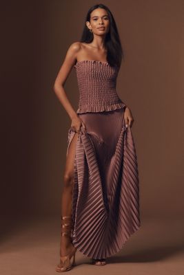 Anthropologie ★ L'IDEE Mystique High-Neck PleatedMaxi Dress L'IDÉE Mystique High-Neck Pleated Chiffon Tent Maxi Dress