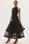 L'IDÉE Carrie Halter Drop-Waist Tiered Maxi Dress