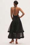 L'IDÉE Carrie Halter Drop-Waist Tiered Maxi Dress