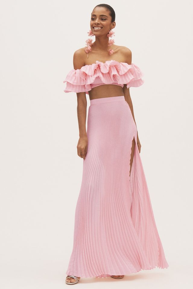 L'IDÉE Debut Off-The-Shoulder Ruffled Crop Top #2