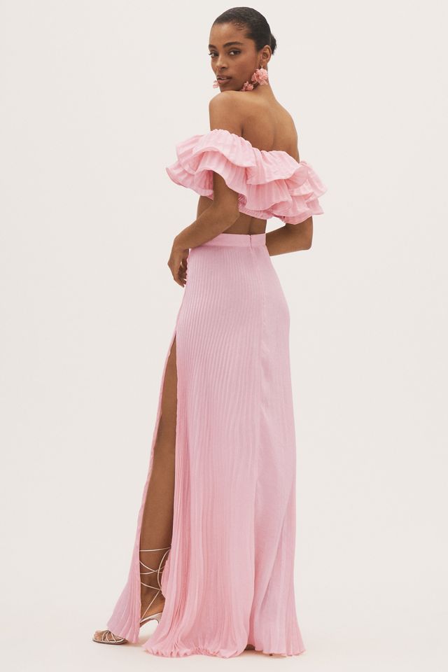 L'IDÉE Gala Split Pleated Maxi Skirt