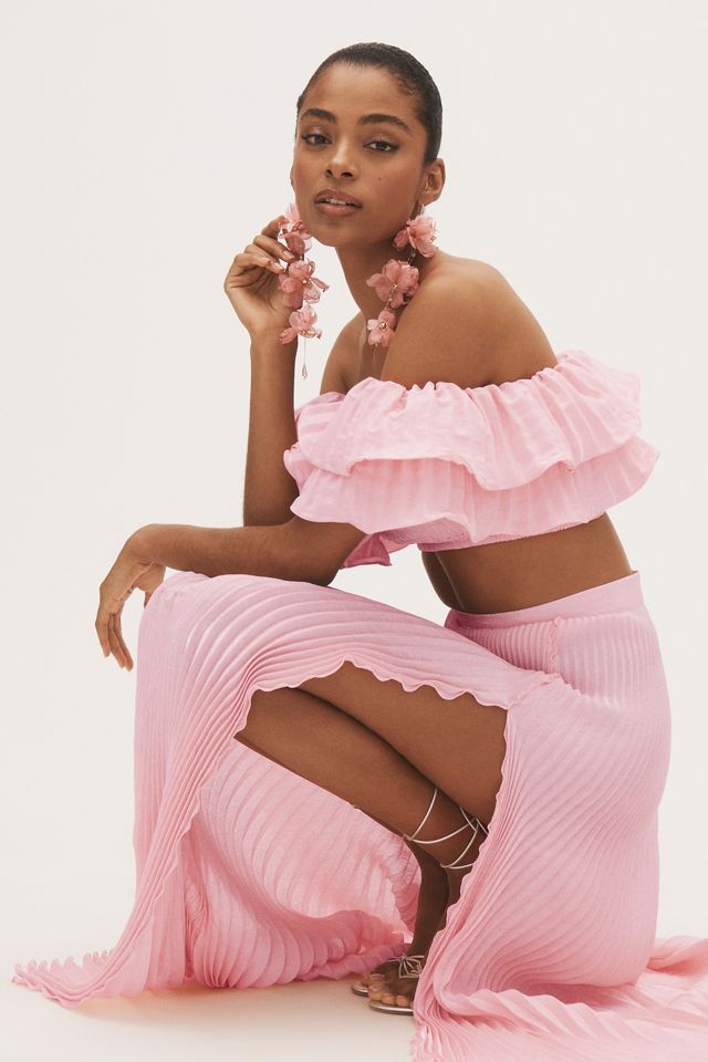 L'IDÉE Gala Split Pleated Maxi Skirt #3