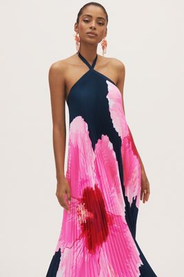 L'IDÉE Masquerade Pleated Strapless Maxi Dress