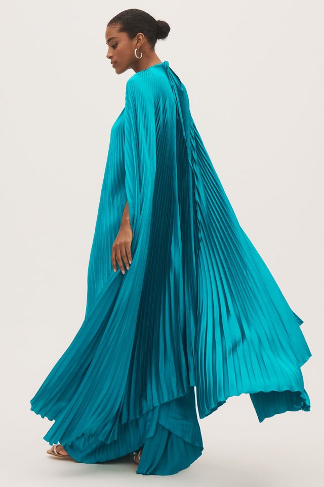 L’IDÉE Boheme Halter Column Keyhole Cape Maxi Dress #2