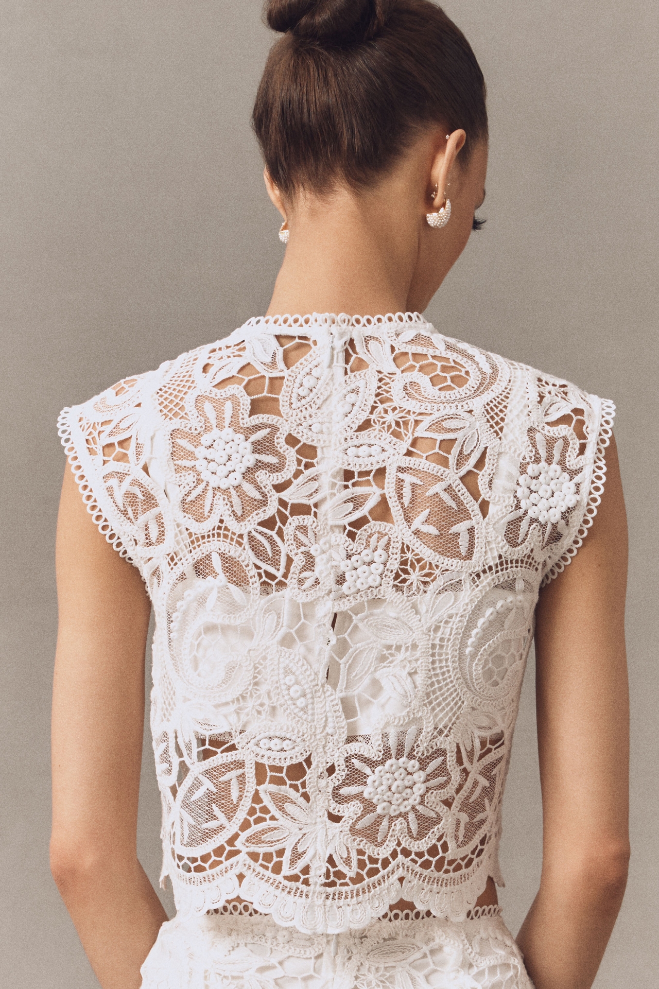 Sabina Musayev Rhodes Lace Crop Top