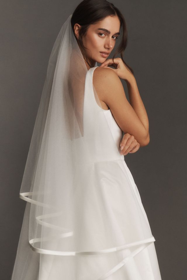 Watters Satin-Trim Fingertip Veil #3