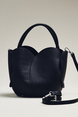 Melie Bianco Tulip Top-handle Crossbody Tote In Black