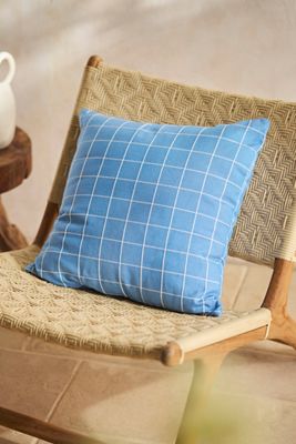 Blue Check Outdoor Pillow