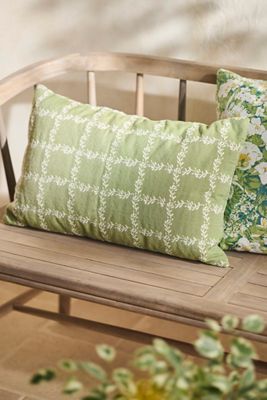 Floral Trellis Outdoor Lumbar Pillow