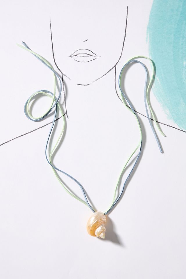 Casa Clara Addie Shell Pendant Suede Necklace #2