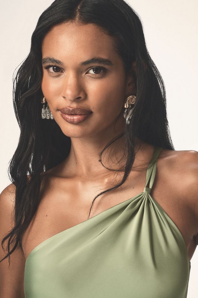 Norma Kamali One-Shoulder Bias Maxi Dress