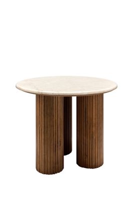 Basilia Round Marble-Top End Table