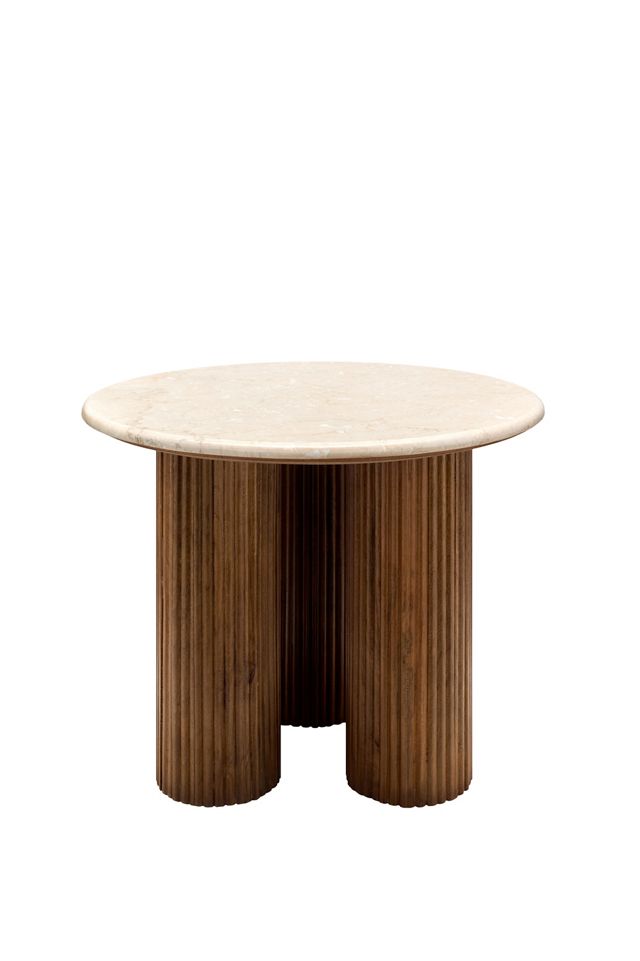 Basilia Round Marble-Top End Table #1
