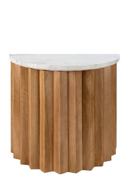 Piestra Marble-Top Demilune End Table
