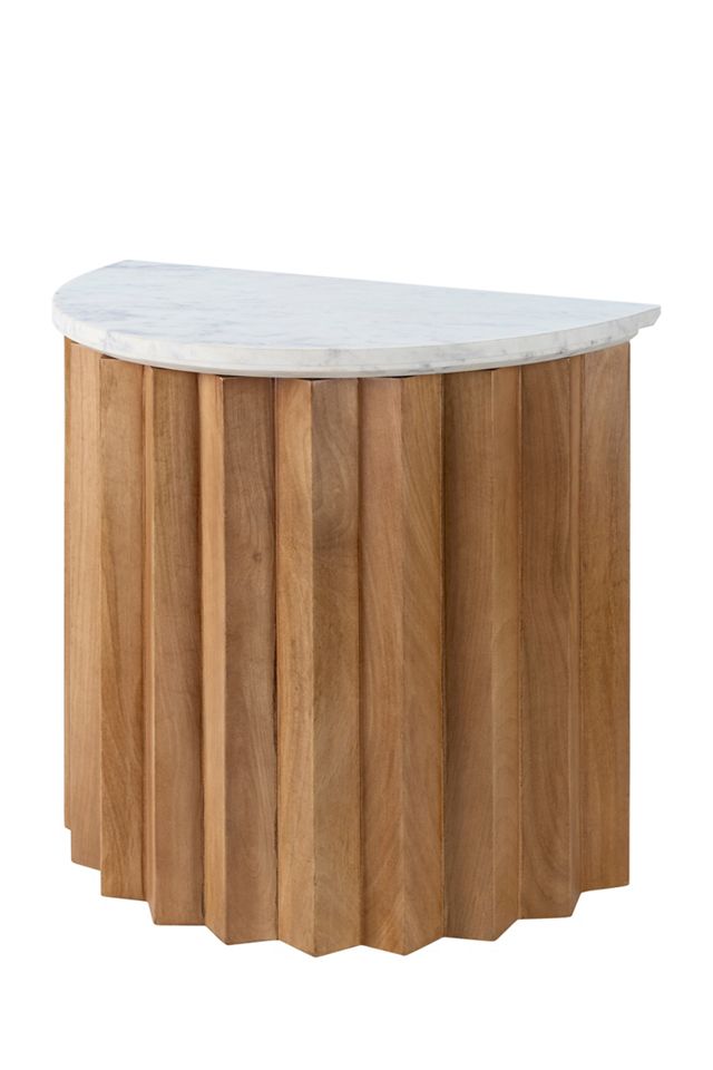 Piestra Marble-Top Demilune End Table #1