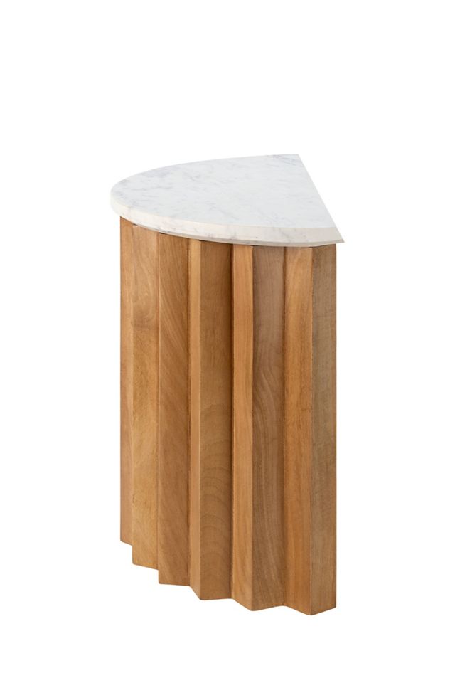 Piestra Marble-Top Demilune End Table #2