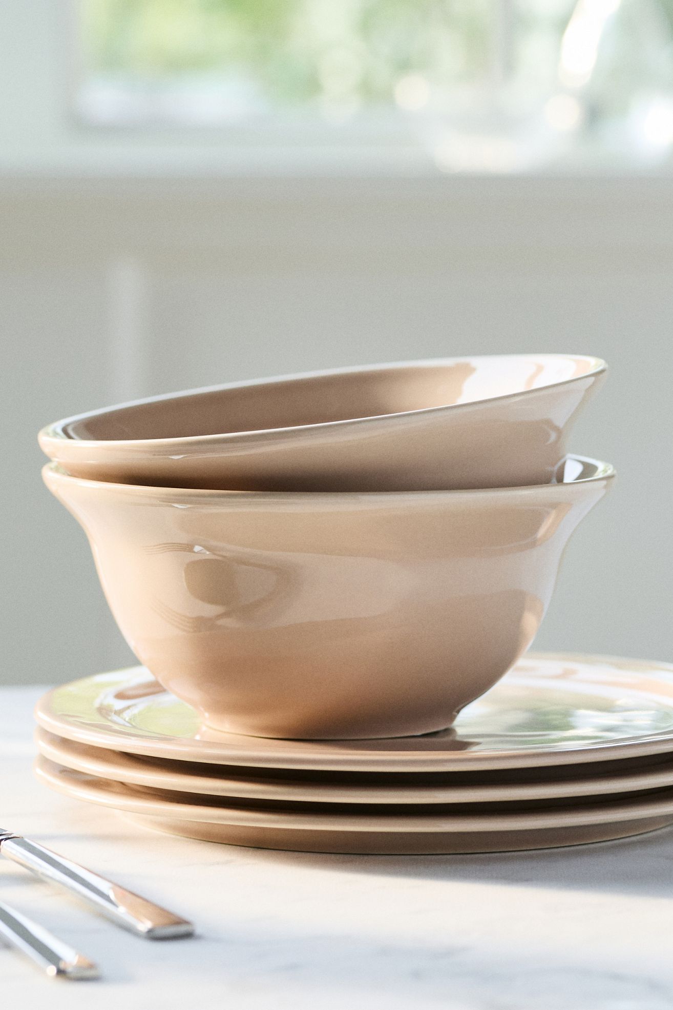 Reeves Portuguese Stoneware Cereal Bowls, Set of 4 - Tan, Standard, Set Of 4