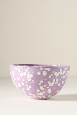 Anthropologie Splatter Portuguese Stoneware Cereal Bowl In Purple