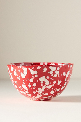 Anthropologie Splatter Portuguese Stoneware Cereal Bowl In Red