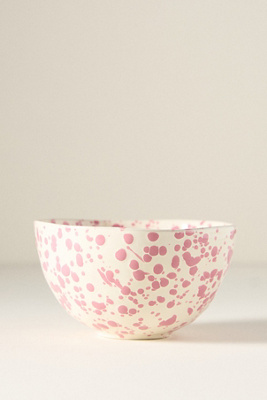 Anthropologie Splatter Portuguese Stoneware Cereal Bowl In Pink
