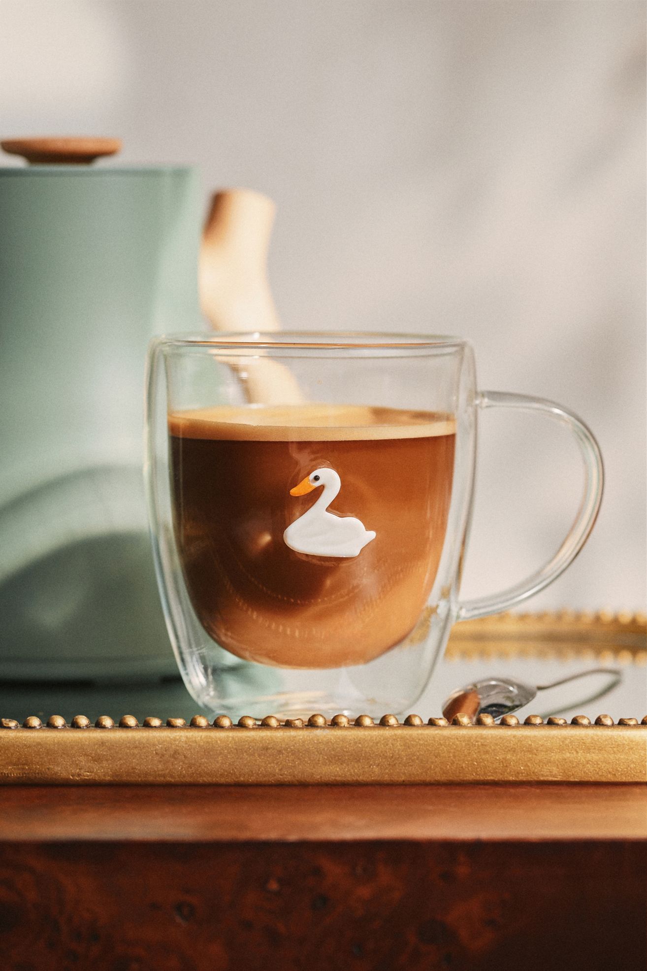 The Icon Glass Mug - Swan, One Size