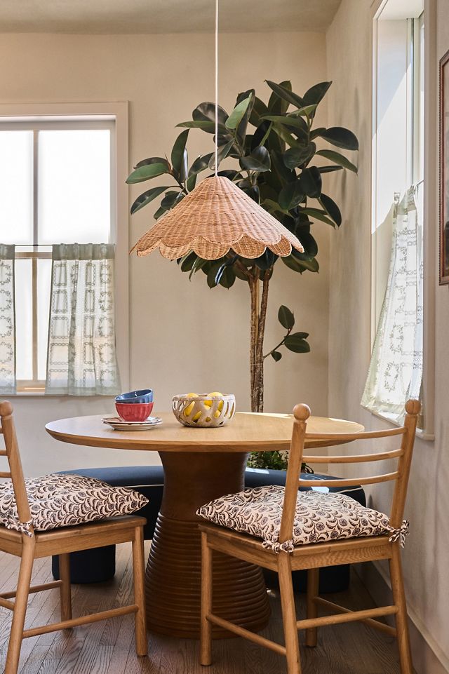 Maude Scalloped Rattan Pendant | AnthroHome