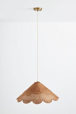 Maude Scalloped Rattan Pendant