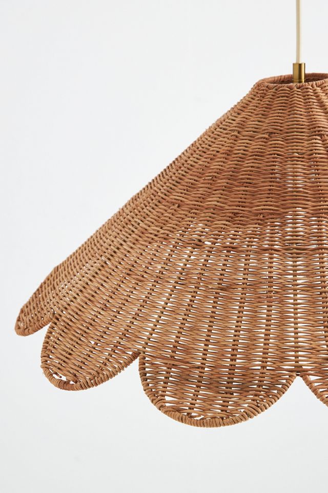 Maude Scalloped Rattan Pendant #3