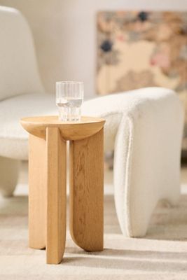 Hemi Solid Oak Wood Side Table