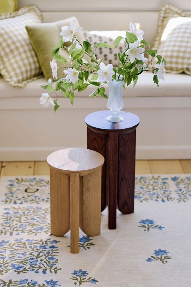 Hemi Solid Oak Wood Side Table | AnthroHome