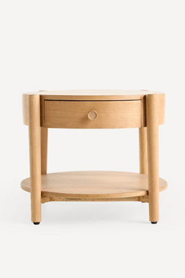 Anthropologie Roma Oak Round Side Table In Brown