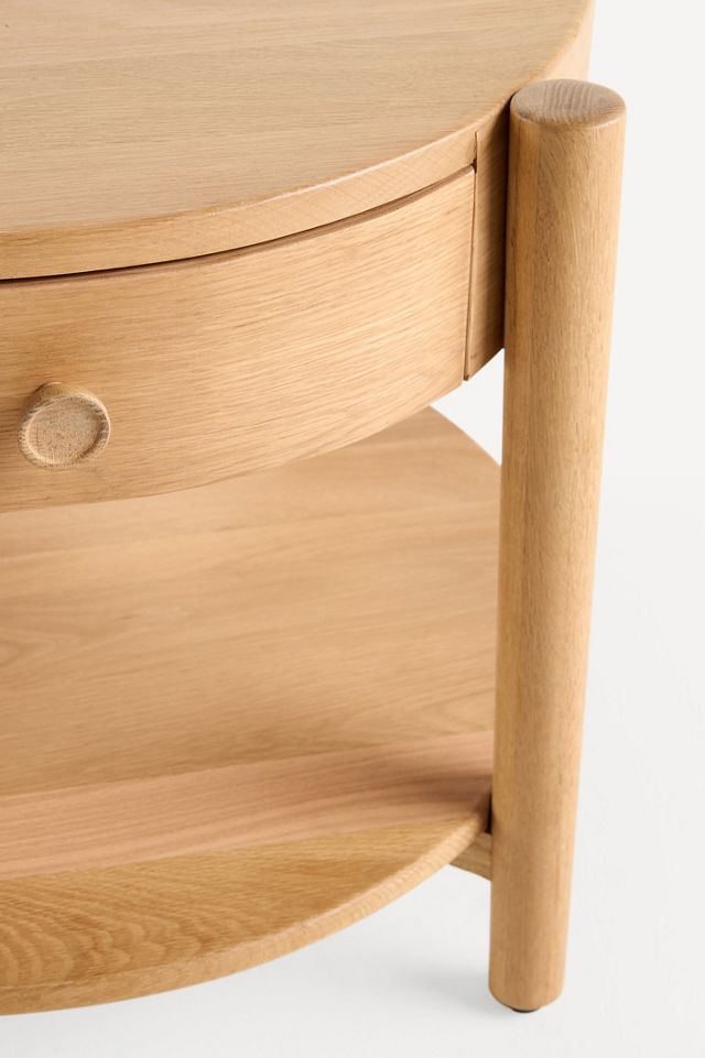 Roma Oak Round Side Table #1
