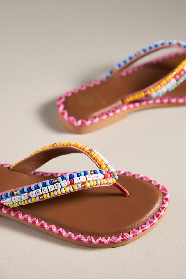 De Siena Beaded Thong Sandals #2