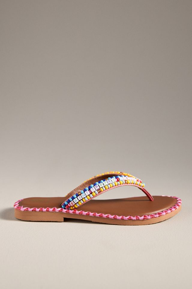 De Siena Beaded Thong Sandals #1