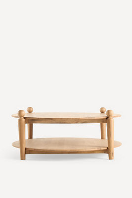 Anthropologie Roma Oak Round Coffee Table In Multi