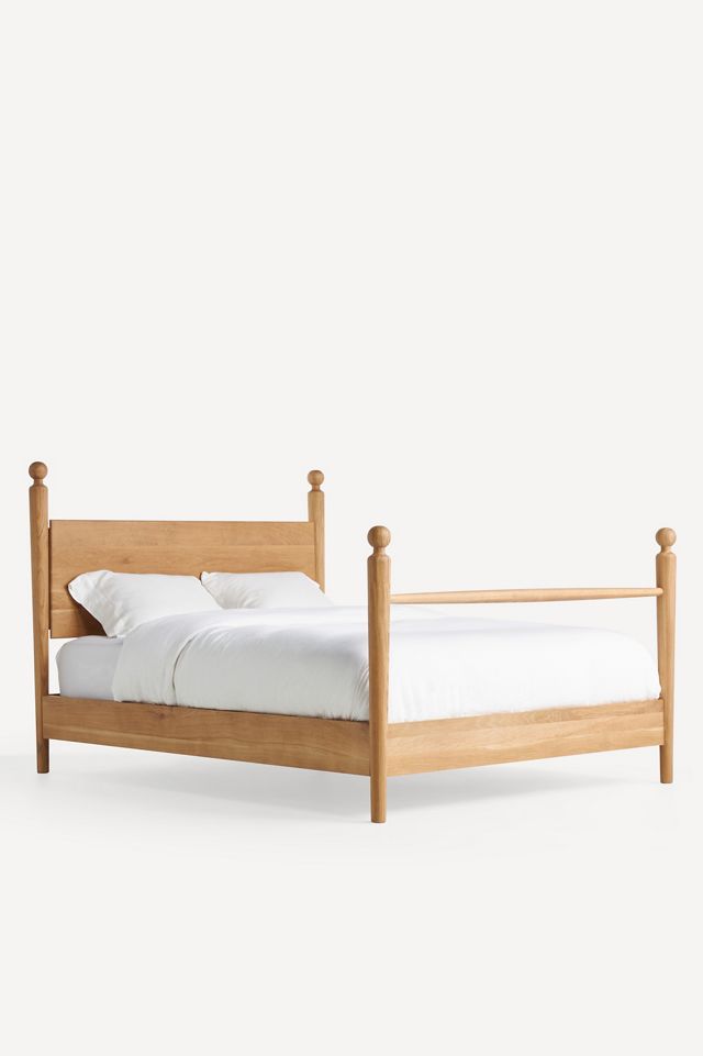 Roma Four-Poster Oak Wood Bed #9
