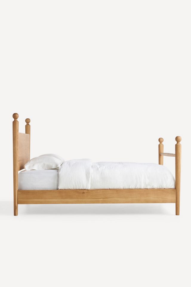 Roma Four-Poster Oak Wood Bed #10