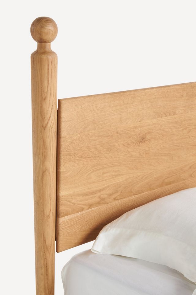 Roma Four-Poster Oak Wood Bed #11