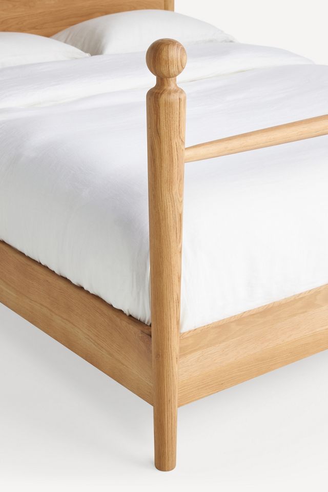 Roma Four-Poster Oak Wood Bed #12