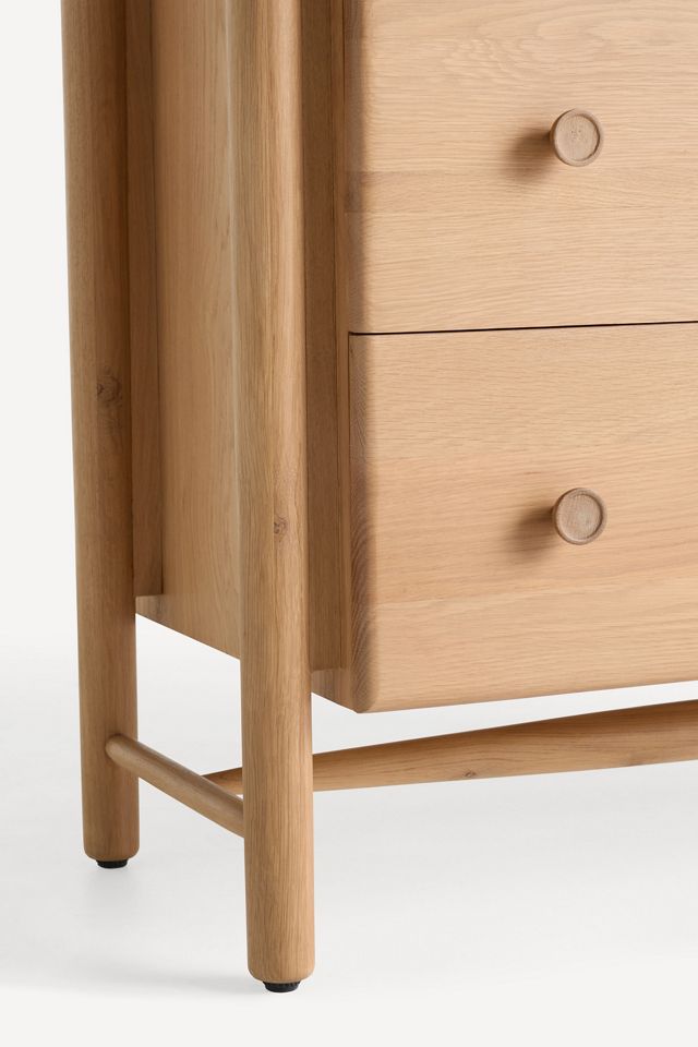 Roma Oak Wood Five-Drawer Dresser #3