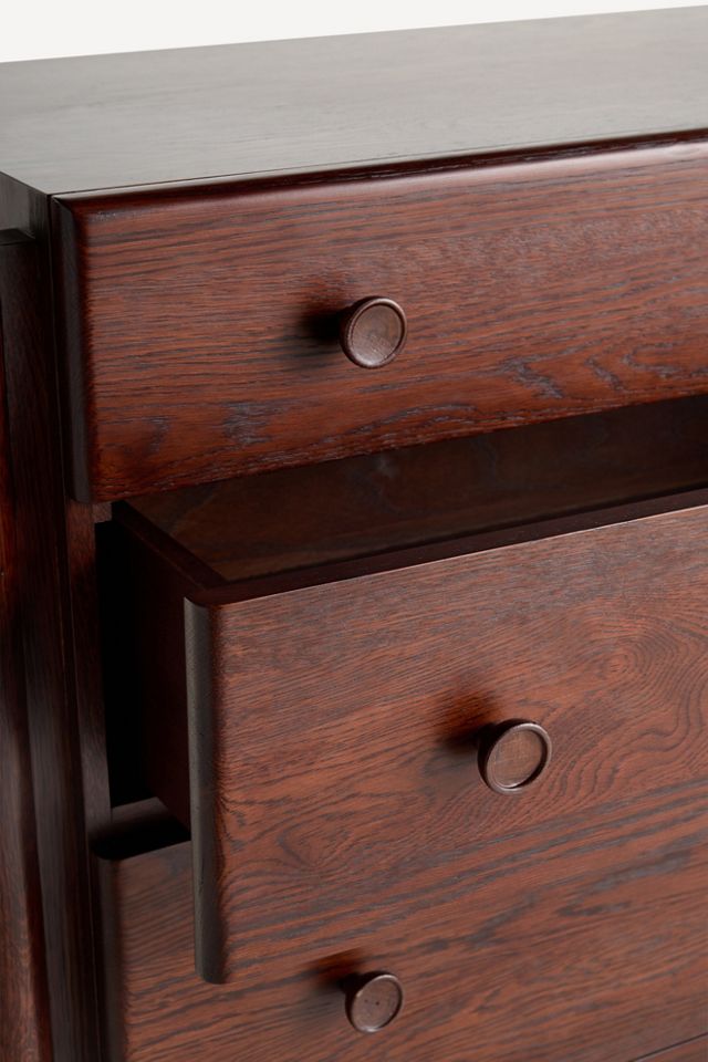 Roma Oak Wood Five-Drawer Dresser